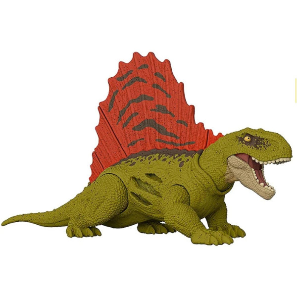 Coffret Dinosaure Extreme Damage Dimetrodon - Dino Articule Vert 19 Cm - Jurassic World - Mattel