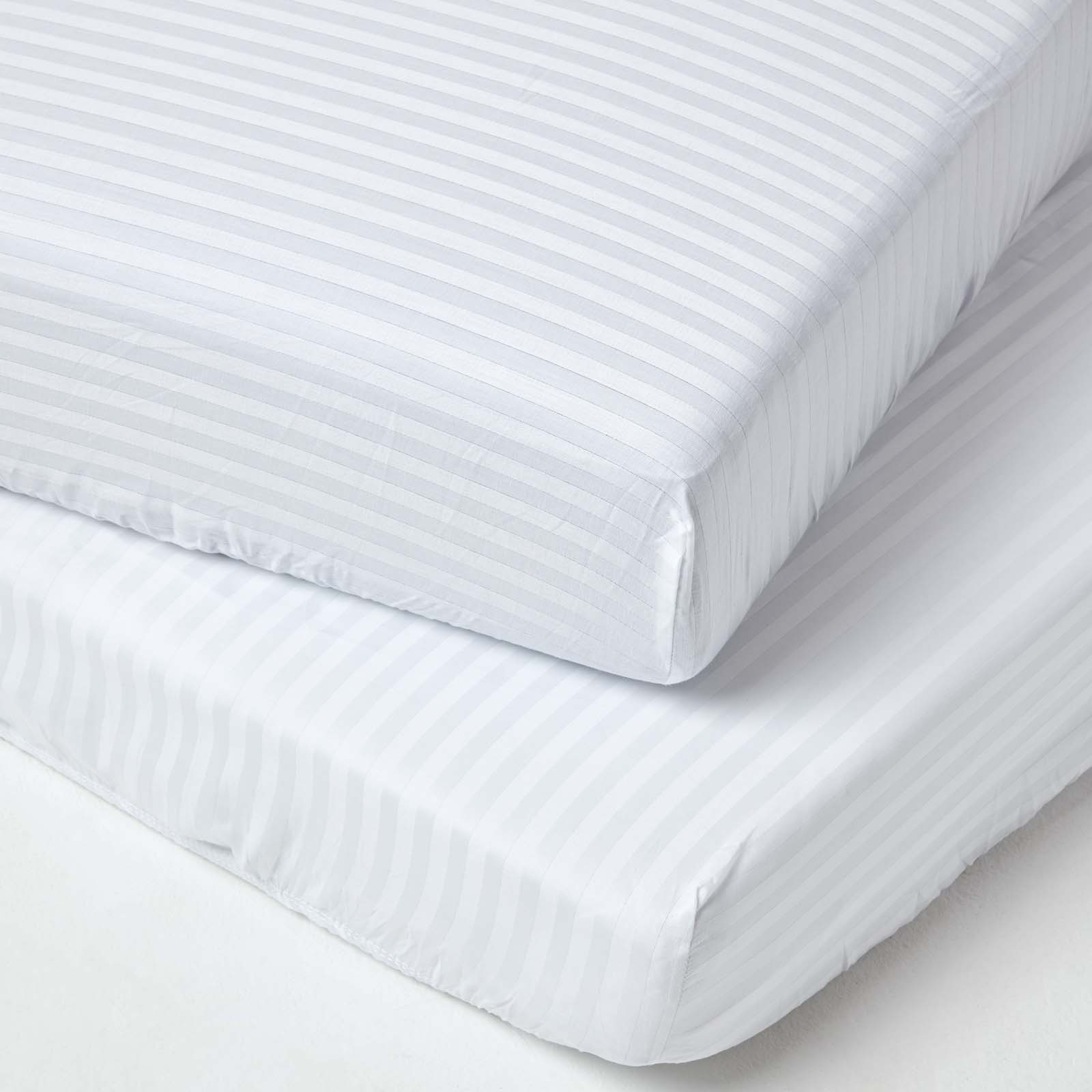 Lot De 2 Drap-housse Bébé 60x120cm Blanc Coton Égyptien 330tc Homescapes