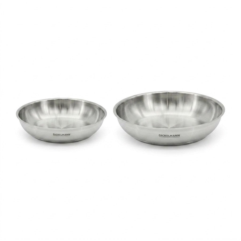 Lot De 2 Poêles De Cuisson Inox En 20 Cm Et 28 Cm Fackelmann Inogrip