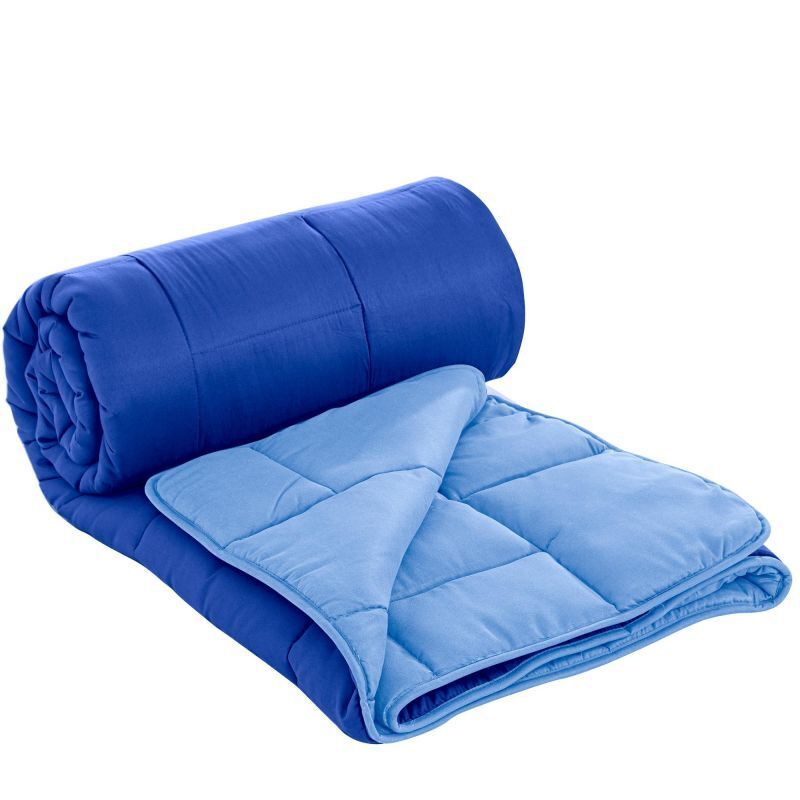 Couette En Microfibre Bicolore 240x200cm Bleu Herzberg Hg2420bco-blue