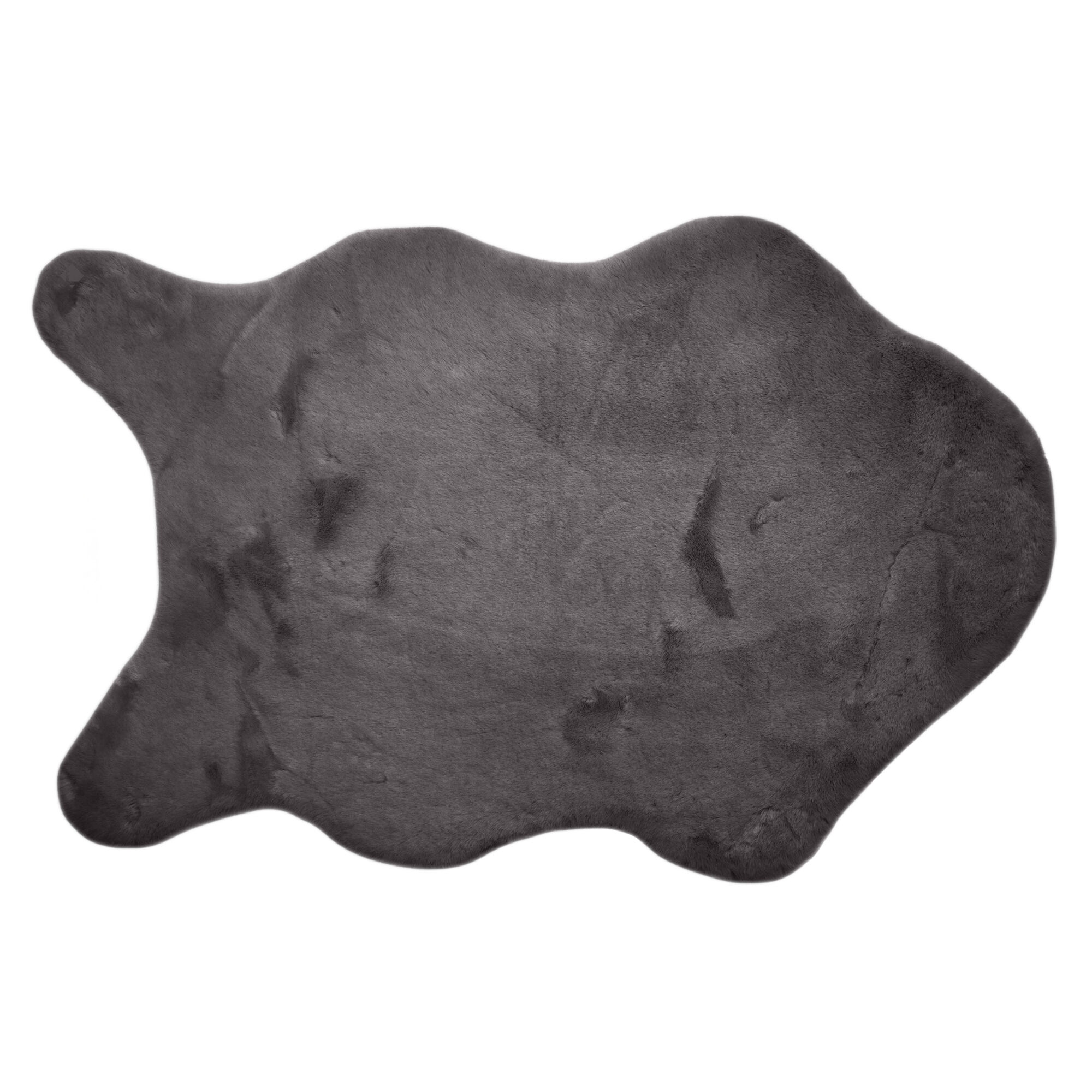 Tapis Peau De Bête 60x90 Cm Woodland Fausse Fourrure Gris Bison