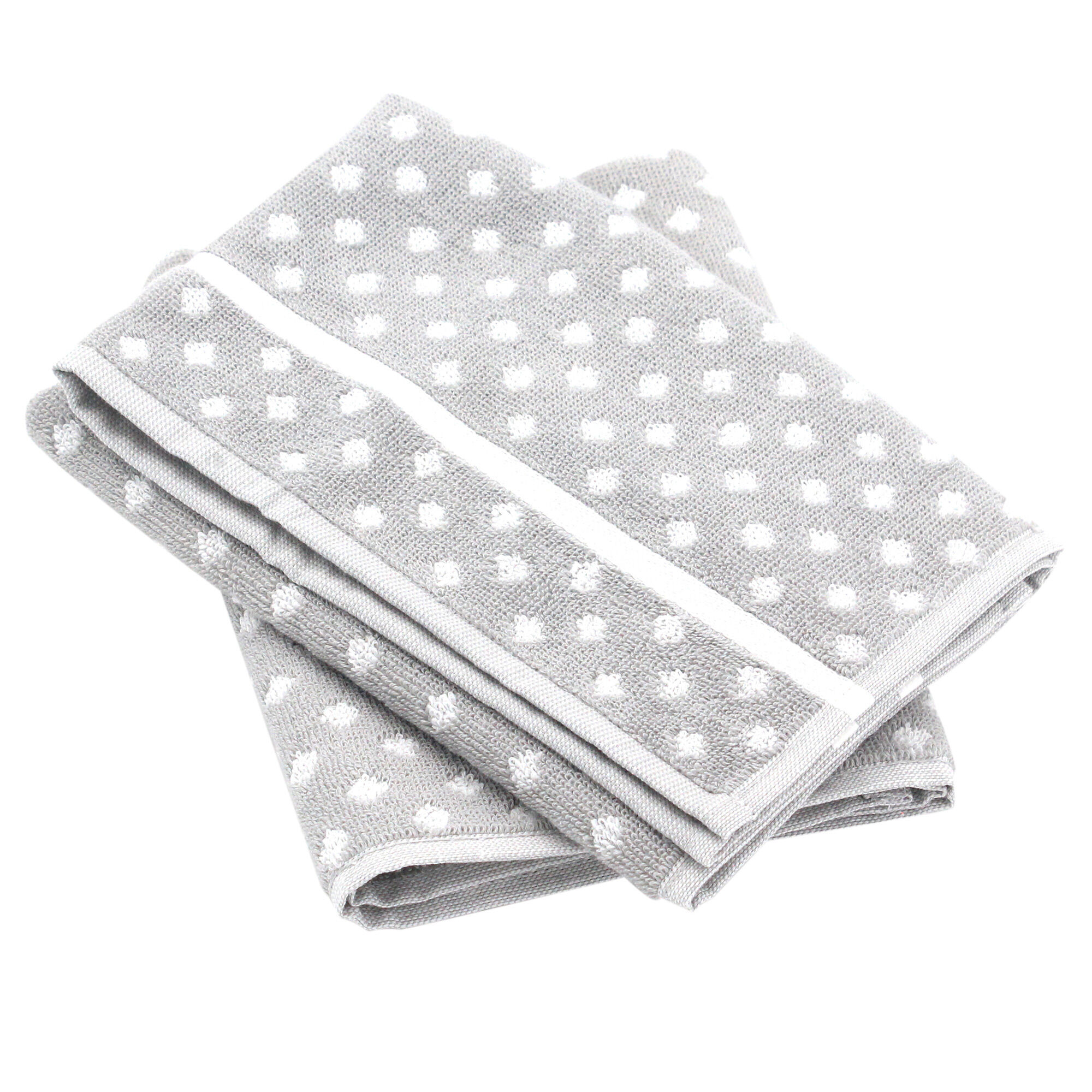 Lot De 2 Torchons De Cuisine Éponge 50x50 Cm Dots Gris