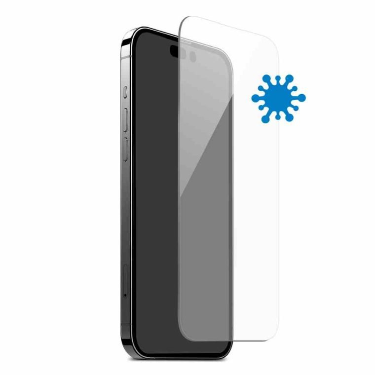 Protection D'écran Pour Iphone 15 Pro Max Avec Traitement Antibactérien Transparent Puro