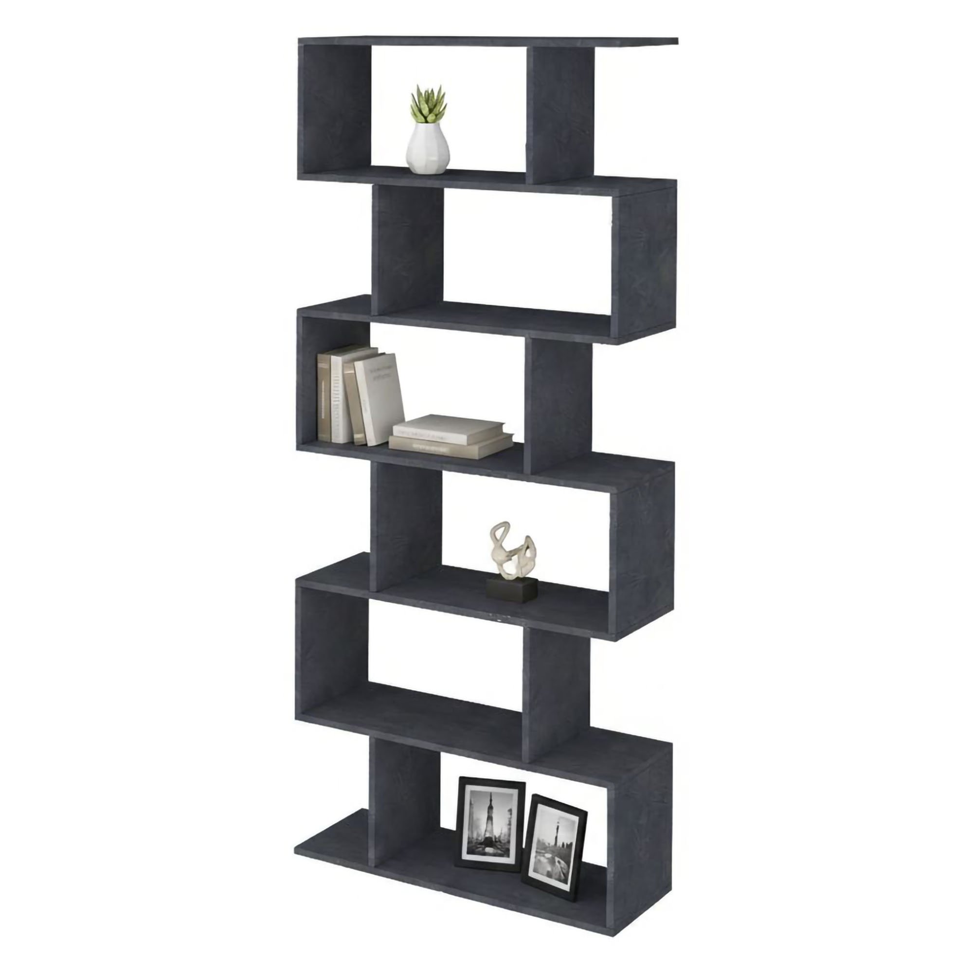 Bibliothèque Dgiovan, 80x25h192 Cm, Ardoise