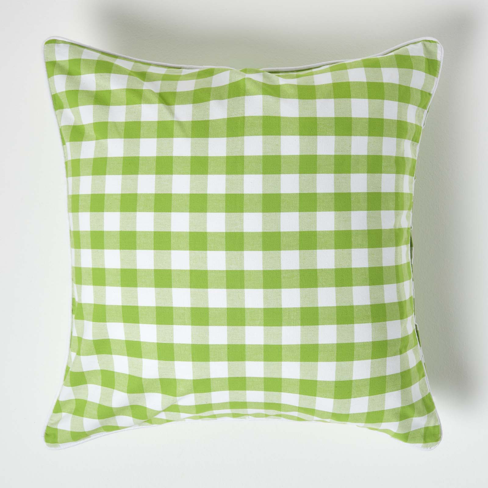 Housse De Coussin À Grands Carreaux Vichy Vert, 60x60cm - Homescapes