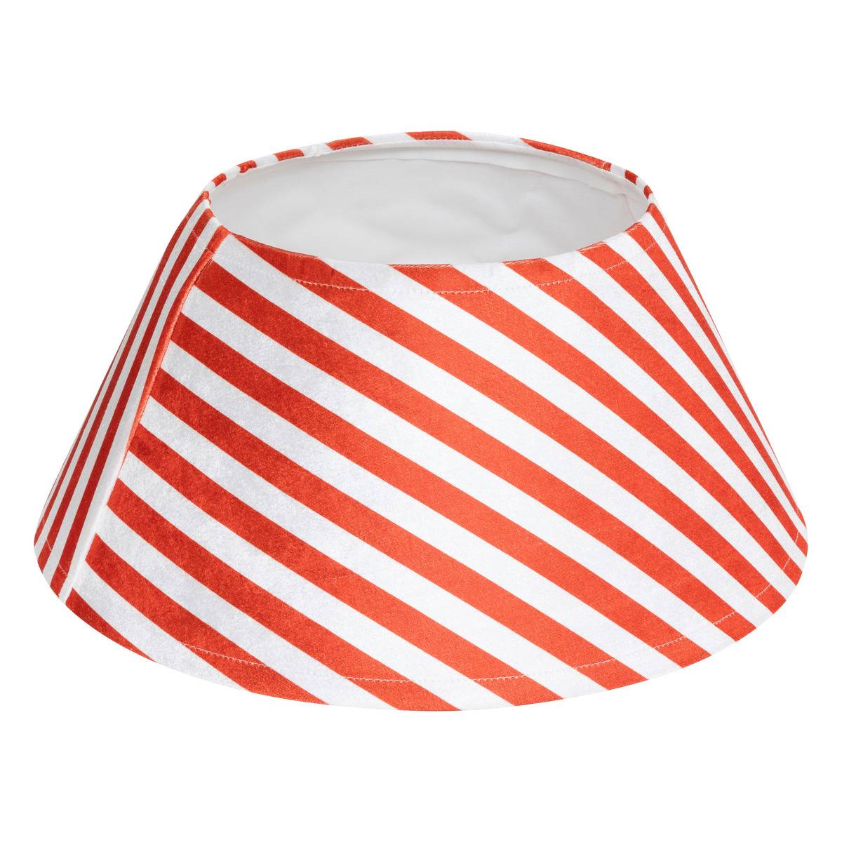 Cache Pied De Sapin Polyester D.56cm Rayures Rouge Et Blanc - Feeric Lights & Christmas