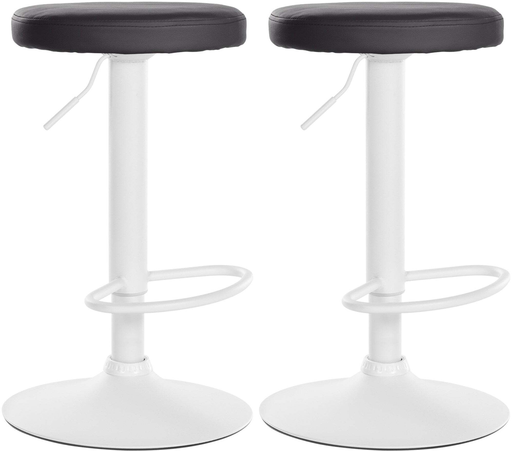 Lot De 2 Tabourets De Bar Design Simple Avec Assise En Synthétique Noir Et Tdb10682