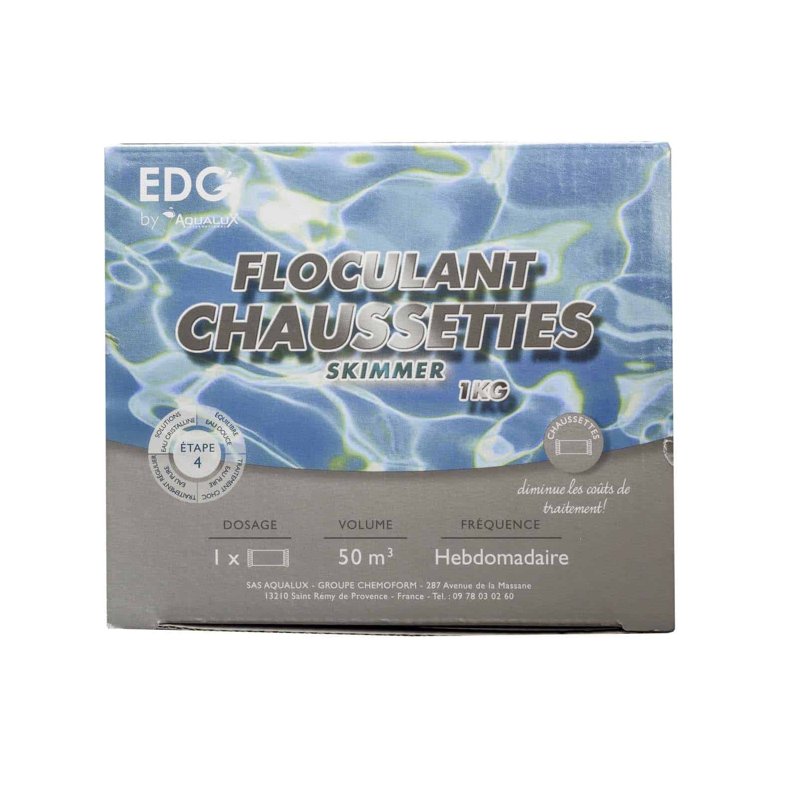 Chaussettes Floculantes Piscine Edg By Aqualux International 8 Cartouches 125 G 1 Kg Blanc Tissu