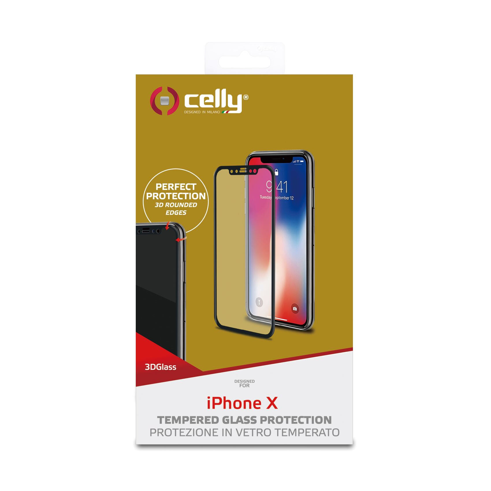 Celly 3d Glass Protection D'écran Transparent Apple 1 Pièce(s)