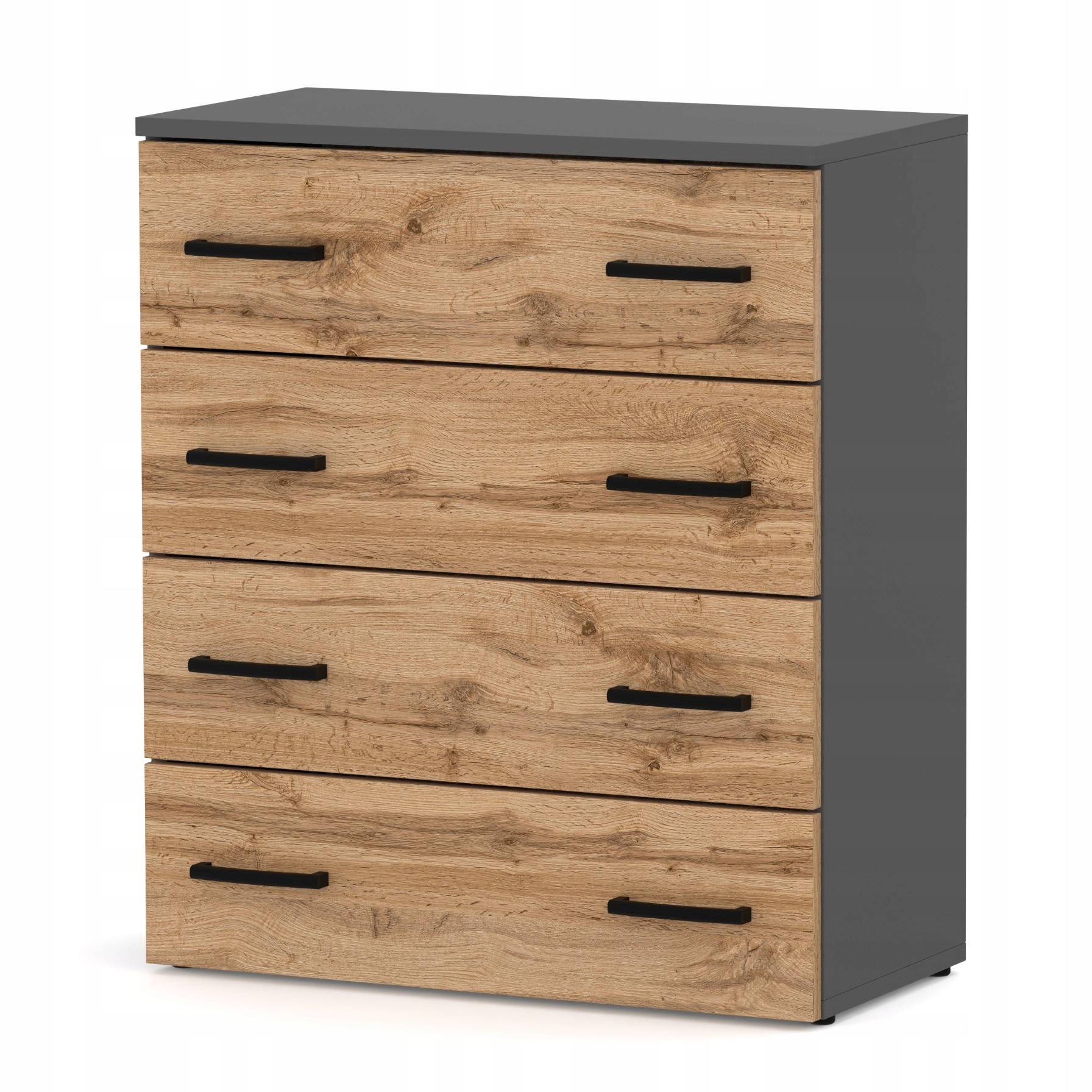 Armoire À Chaussures En Gris +chêne Wotan 71x82,9x35 Cm - Meuble De Rangement Avec 4 Étagères