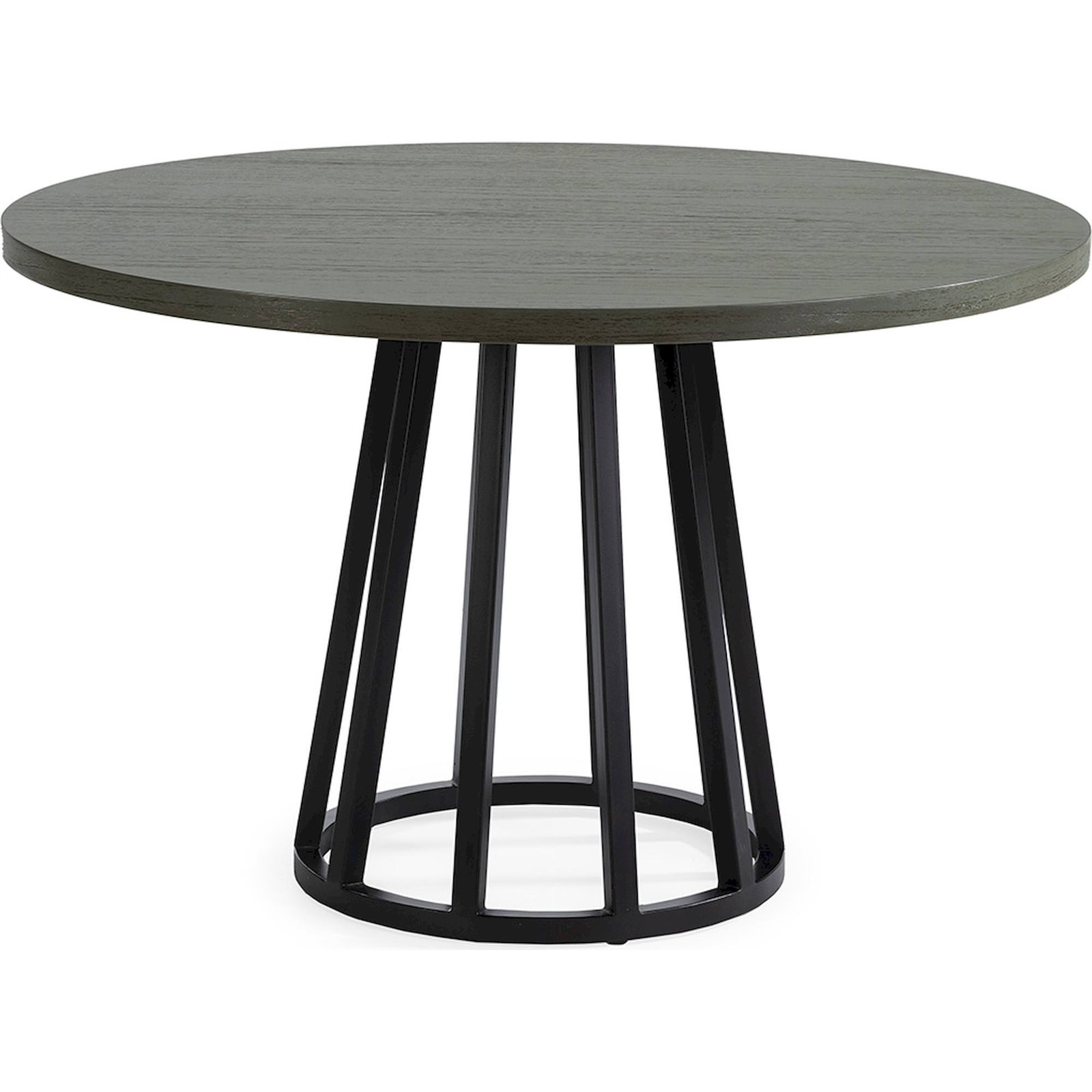Table De Salle À Manger Bois De Cèdre Et Métal Gris Noir Design - Gris Cèdre Et Noir Mat