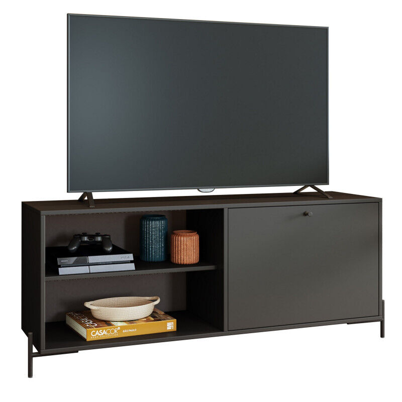 Meuble Tv Beaux Meubles Pas Chers Pen 60 Pouces 142 X 56 X 35 Cm Noir Bois Métal