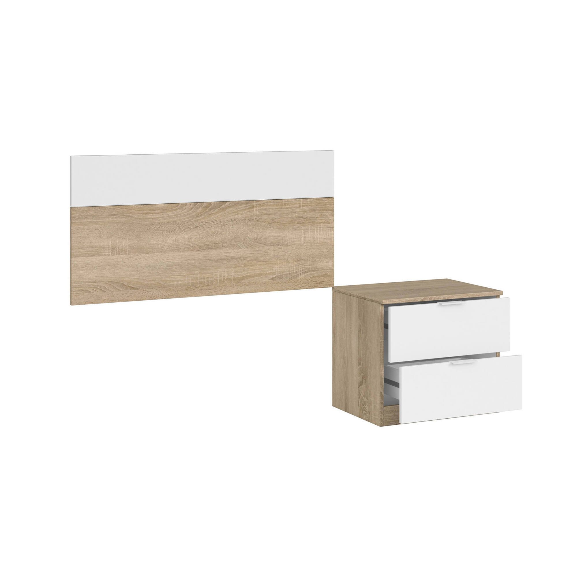 Headboard,effet Bois,chêne, Blanc,150x45h95 Cm