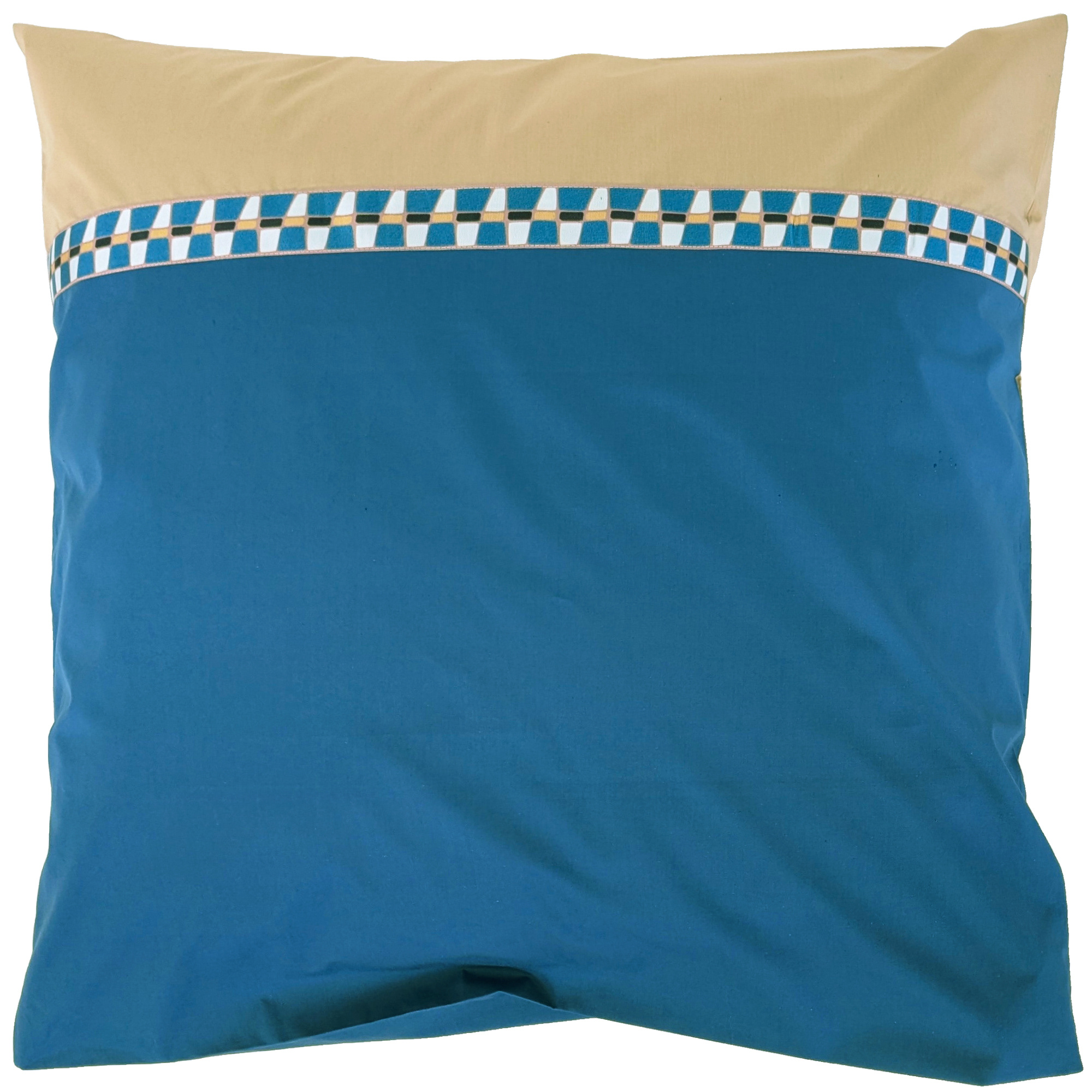 Taie D'oreiller 65x65 Cm En Percale De Coton Linoa Bleu Cobalt