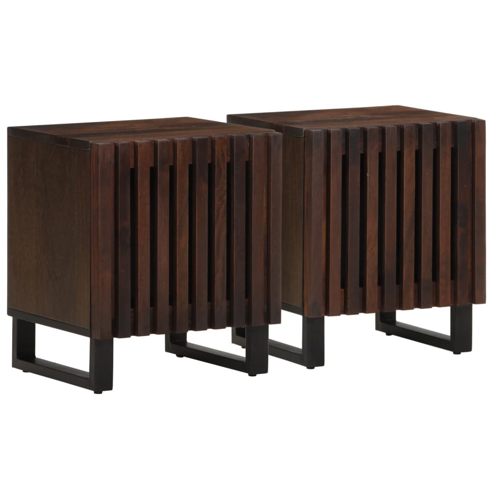 Lot De 2 Tables De Chevet Avec Compartiment Avec Porte 40 X 34 X Dec034794