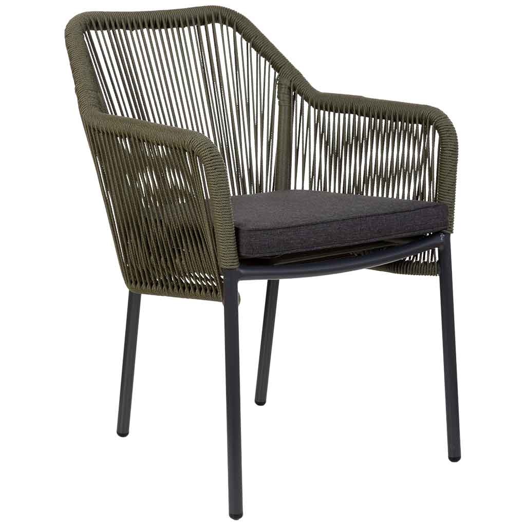 Chaise En Rotin Synthétique Vert 56x66x80