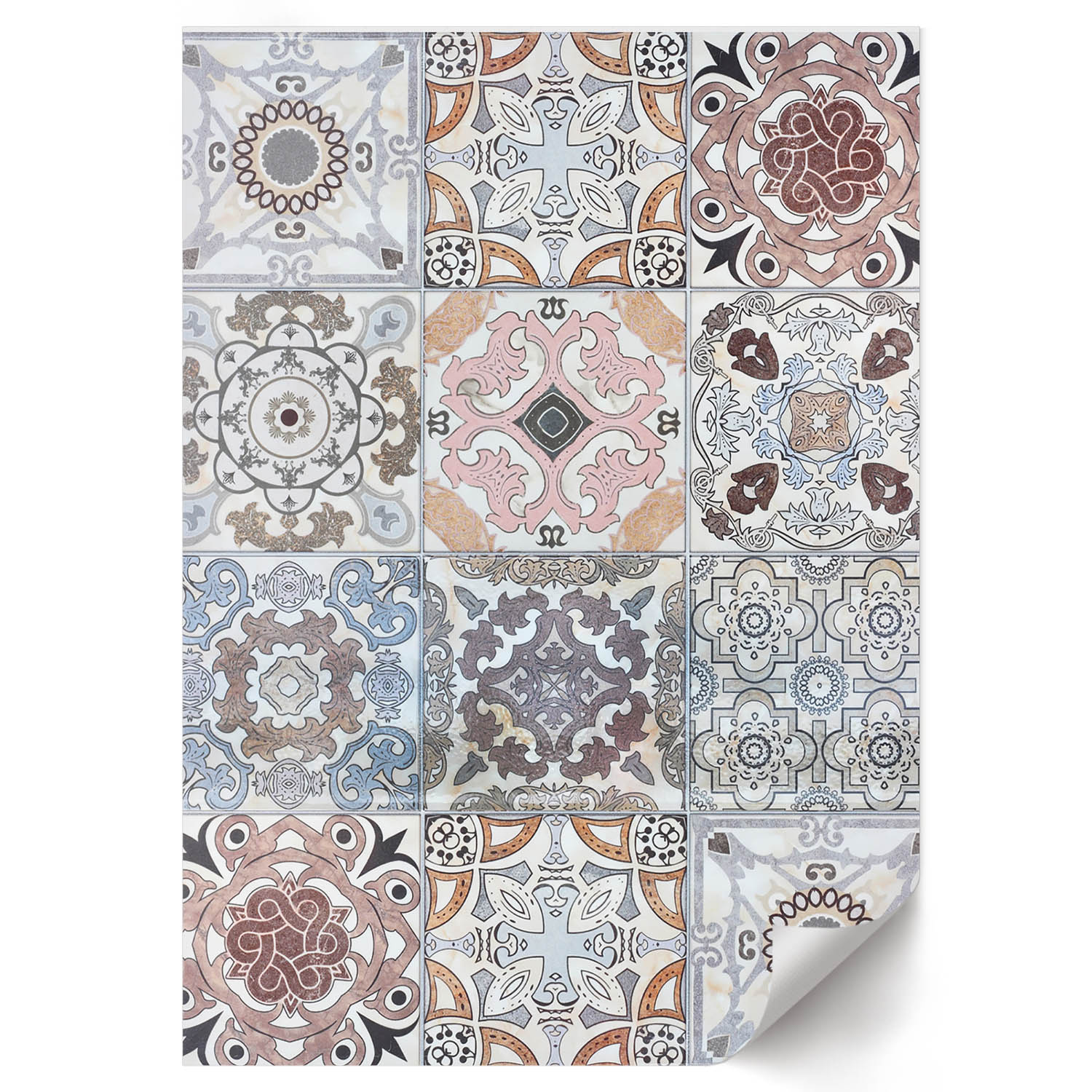 Tapis Vinyl Élégant Multicolore Pour Chambre 60x90 Cm