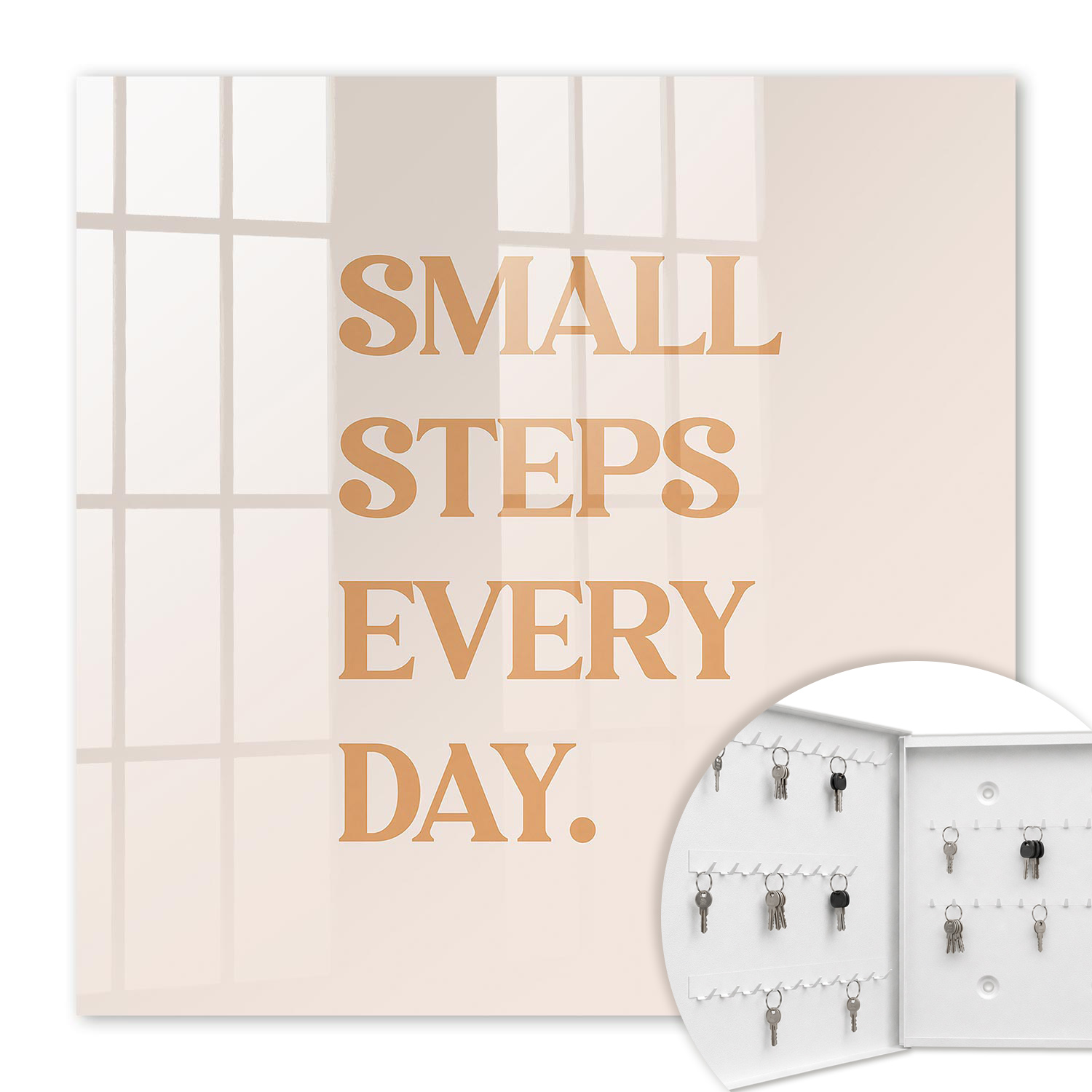 Armoire À Clés - (30 Cm X 30 Cm) - Boîte À Clés Murale - Coffret De Rangement Pour Clés - Couleur Blanche - Ouverture Vers La Gauche - Pour Maison Et Bureau - De La Motivation Au Quotidien
