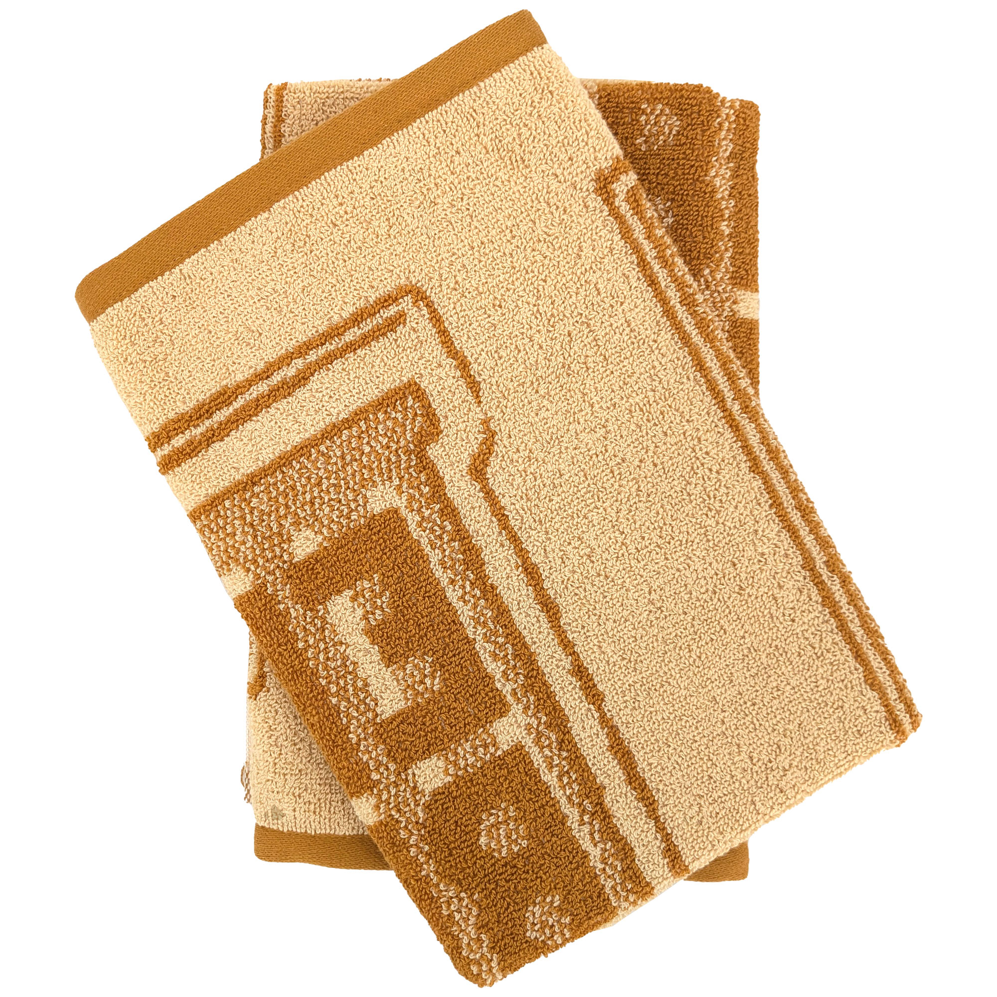Lot De 2 Torchons De Cuisine Éponge Drink 50x50 Cm Jaune Moutarde