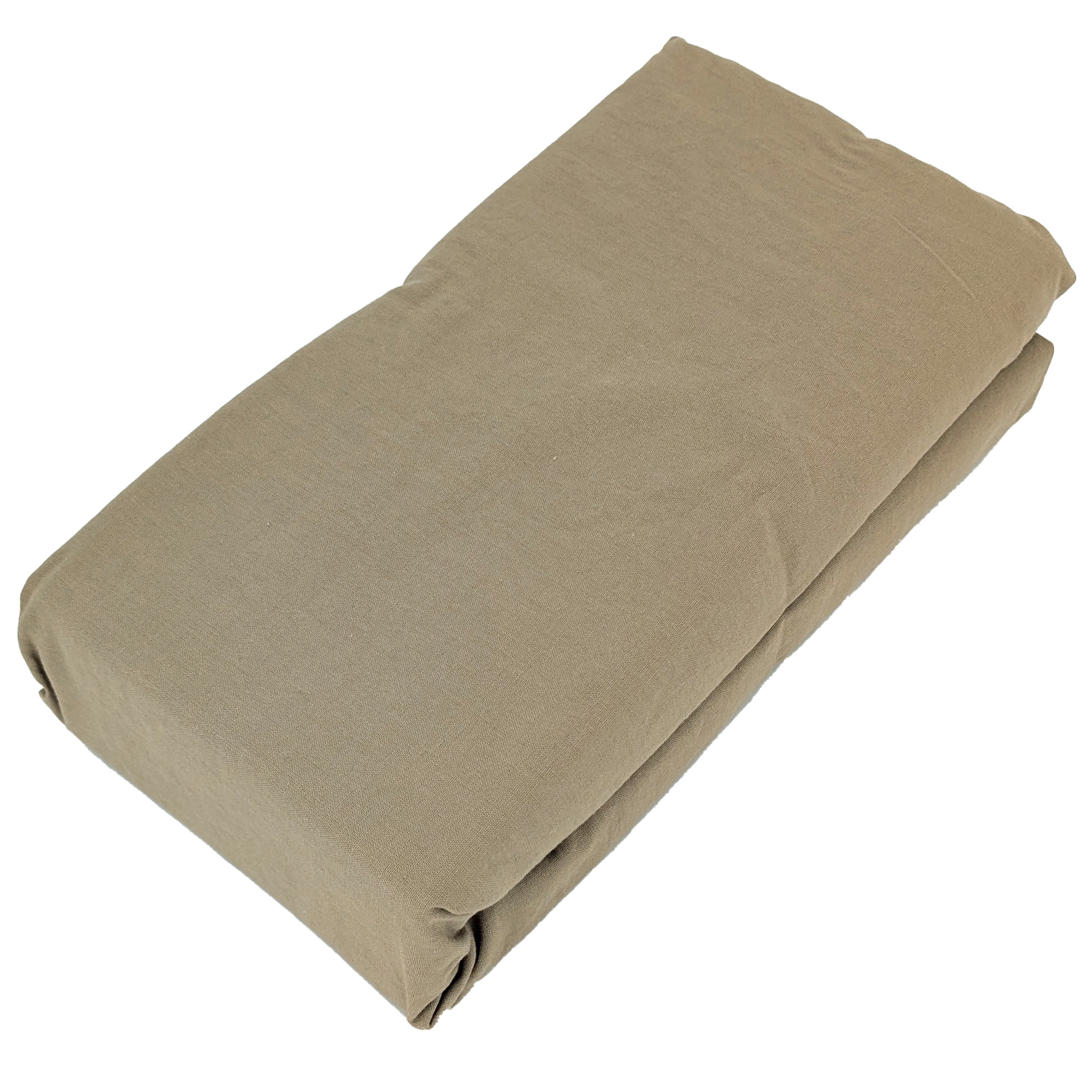 Drap Housse Palace Pur Coton Lavé 90x190 Cm Bonnet 30 Cm Uni Marron Camel