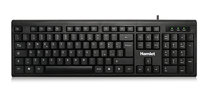 Hamlet Ku200 Clavier Bureau Usb Qwerty Italien Noir