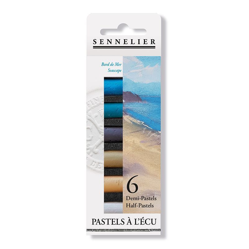 Etui Pastels 'a L'écu' - 6 Demi-pastels - Bord De Mer