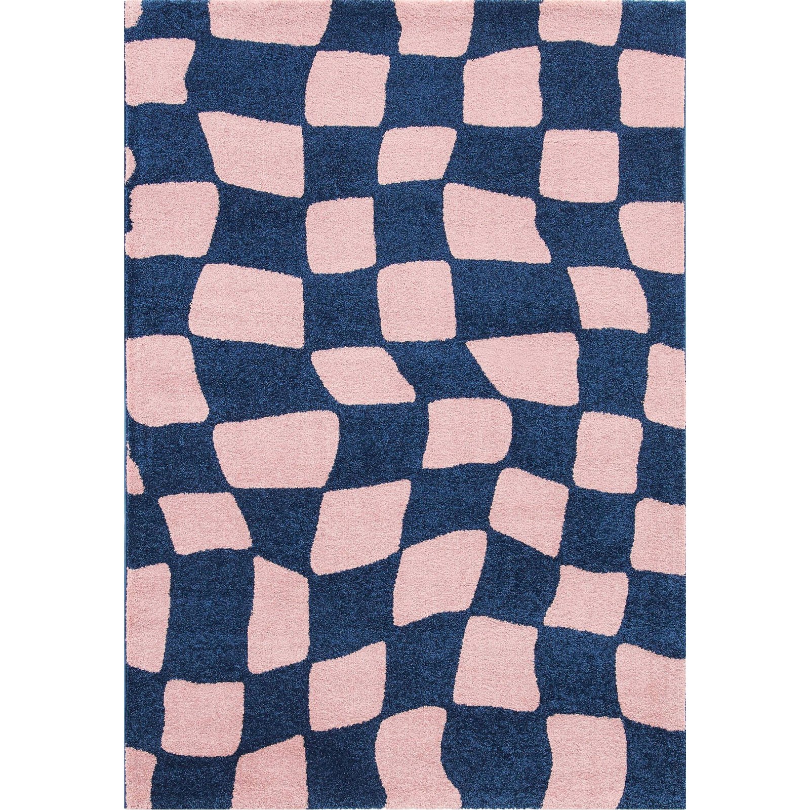 Tapis Bleu Moderne Épais À Poils Longs Doux - 80 X 140 Cm