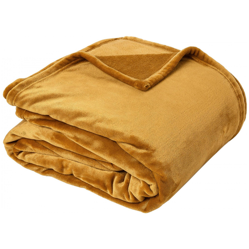 Linnea Velvet Plaid 220 X 240 Cm Polyester Jaune