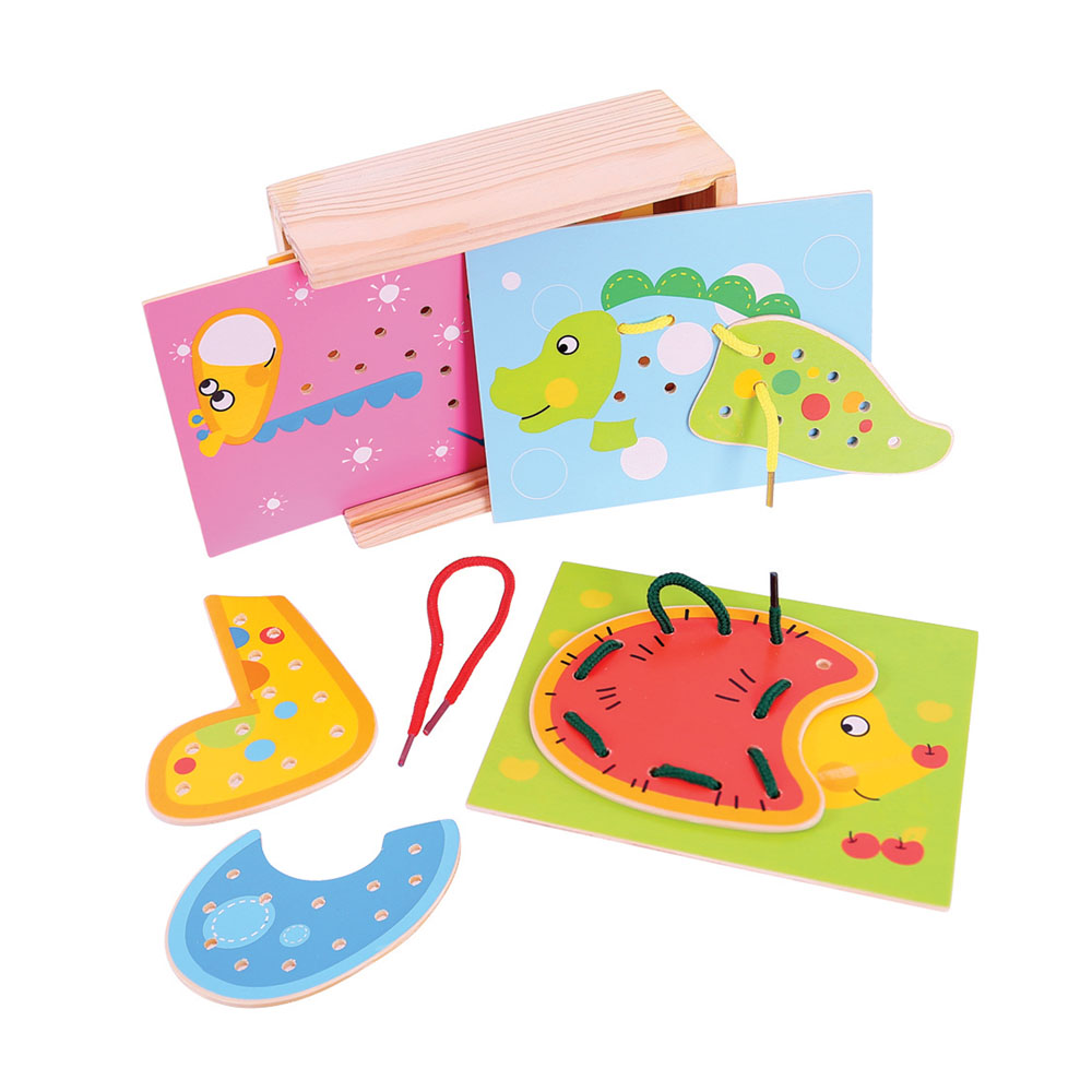 Bigjigs Toys, Coffre À Jouets Pour Animaux À Laçage, Adapté Aux ges Dès 3 Ans