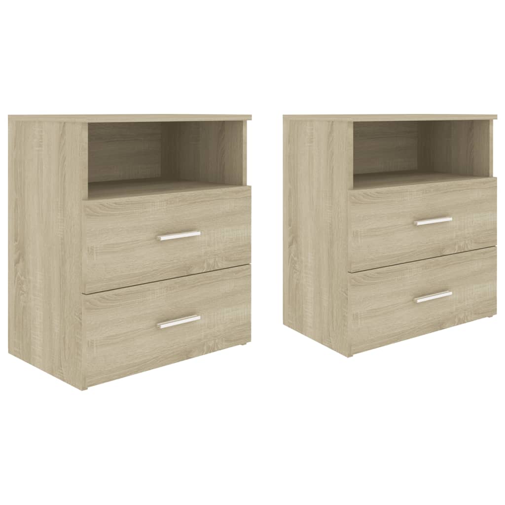 Lot De 2 Tables De Chevet Avec Tiroirs Et Compartiment Ouvert 50 X 32 Dec035292