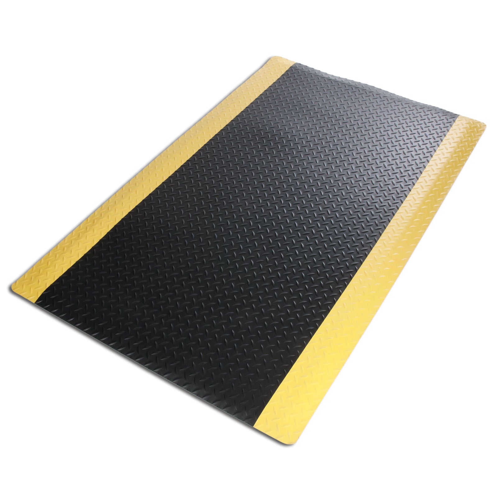 Tapis Ergonomique Et Comfortable Heavyduty Diamond Noir-jaune 90 X 150 Cm