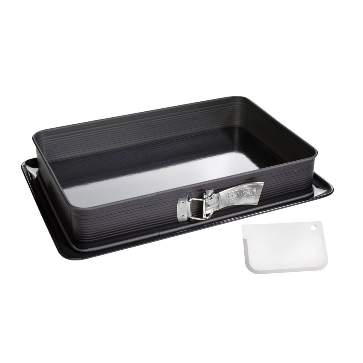 Moule À Charnière Rectangulaire Émaillé Et Sa Spatule 42 X 29 Cm