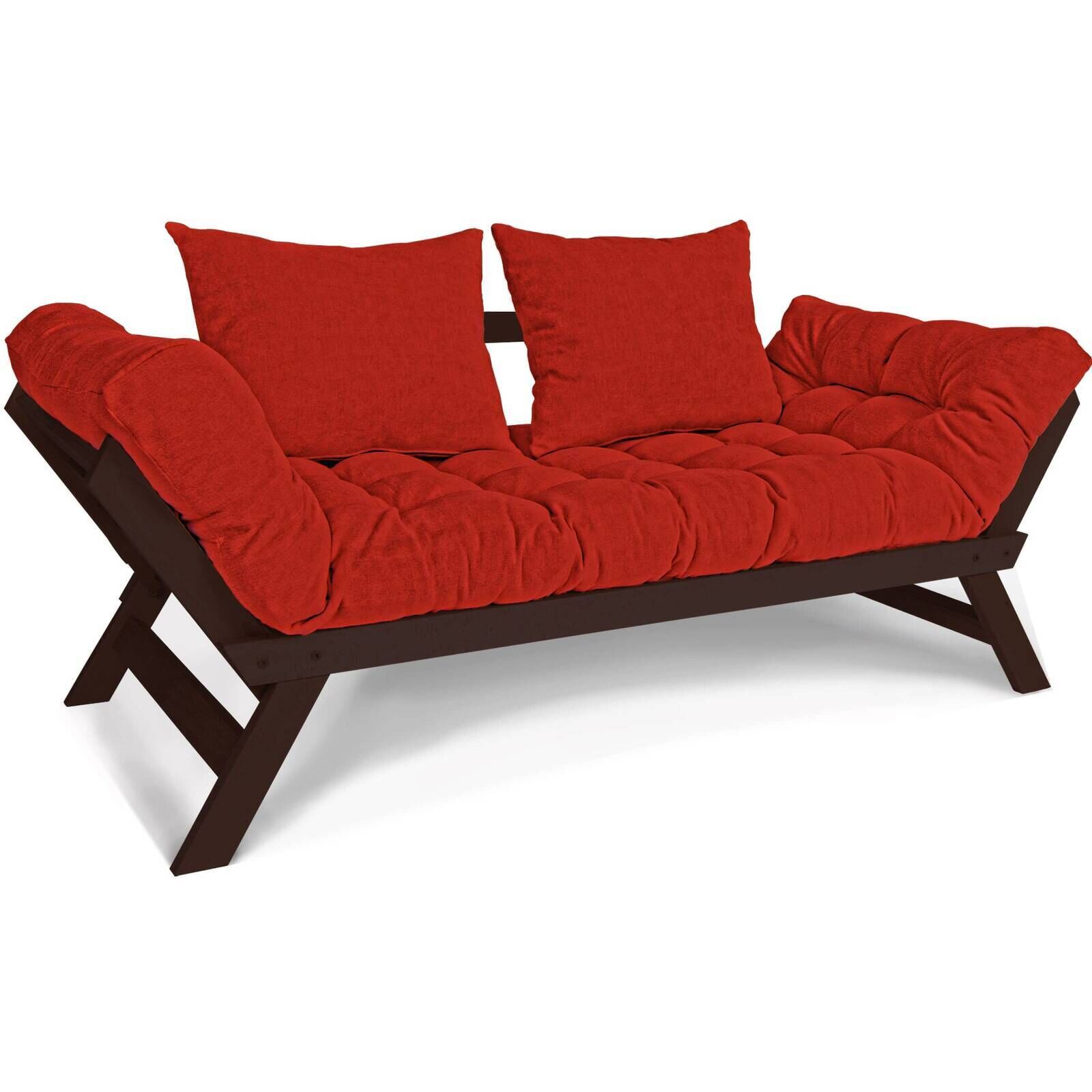 Canapé Lit Allegro - 80 X 203 Cm - Bois Clair Et Marron