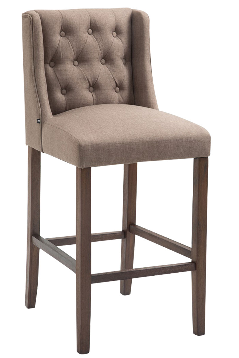 Tabouret De Bar Cassandra Tissu Antique Foncé Taupe