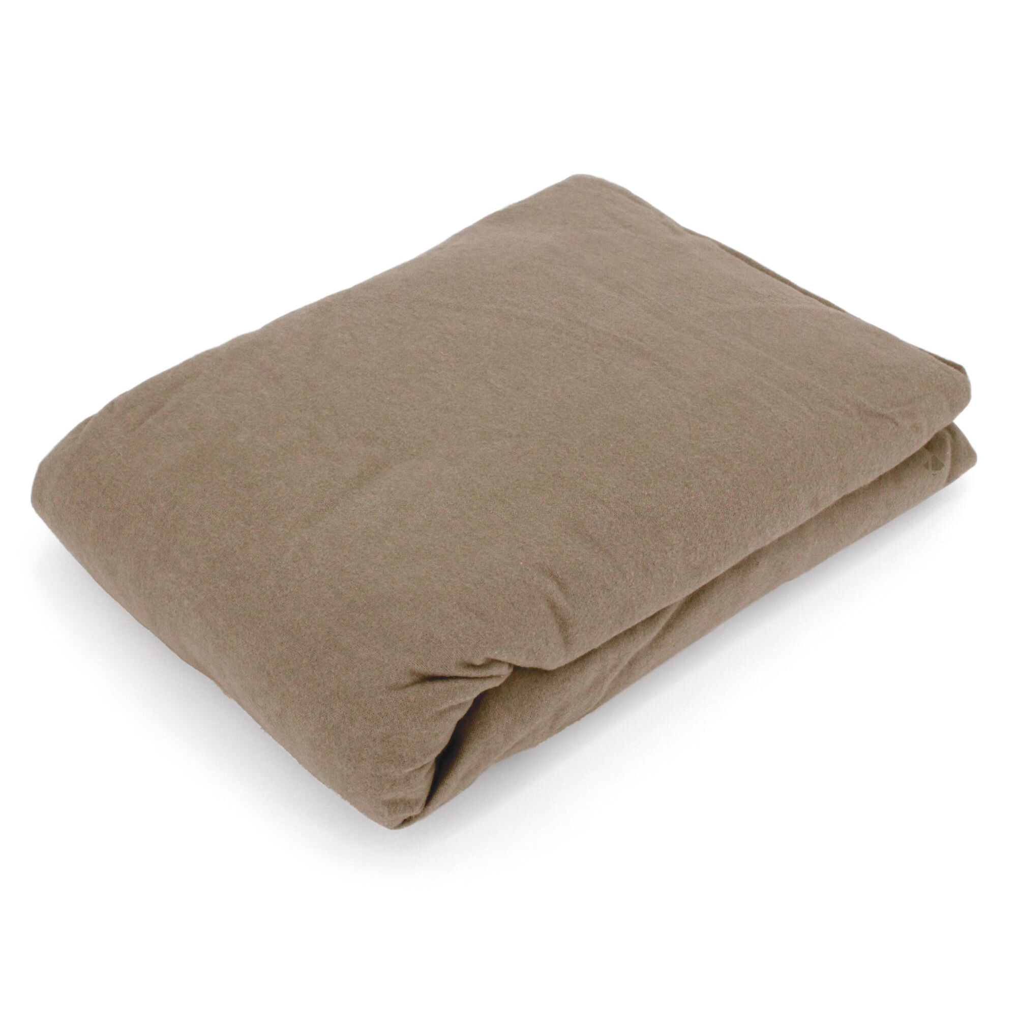 Drap Housse Flanelle Unie 90x200 Cm Coton Wales Marron Noisette