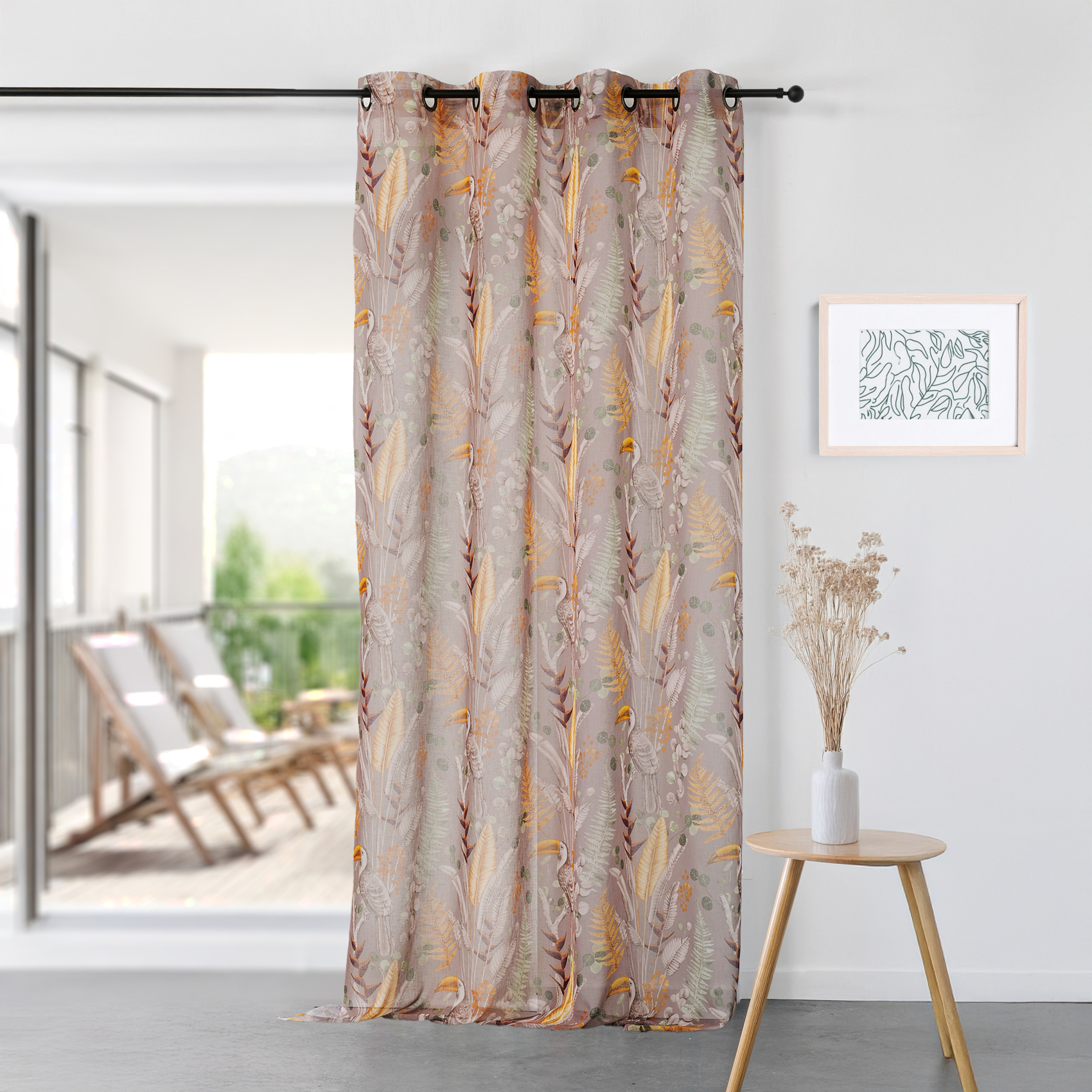 Voilage Linder Esprit Paradisiaque 150 X 265 Cm Taupe 100% Polyester