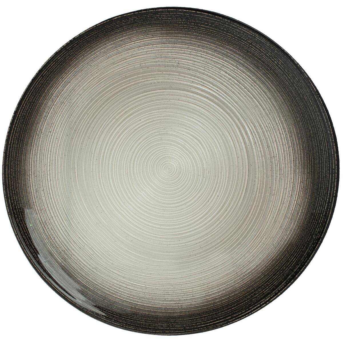 Assiette À Dessert "jem" D21cm Noire & Argent - Sg Secret De Gourmet