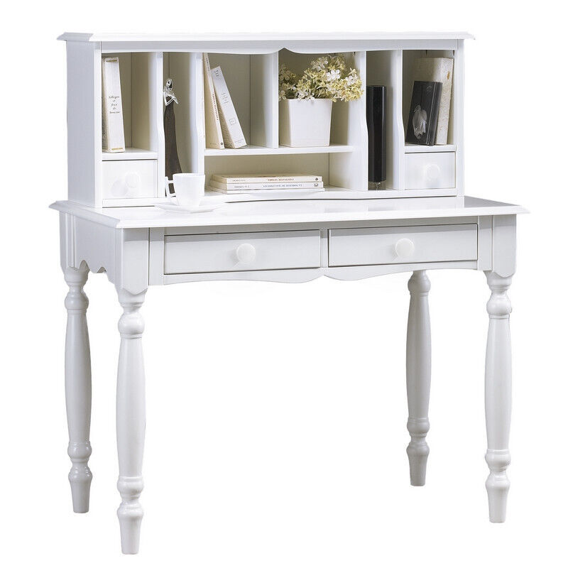 Meuble Secrétaire Beaux Meubles Pas Chers 4 Tiroirs 7 Niches Blanc Mdf