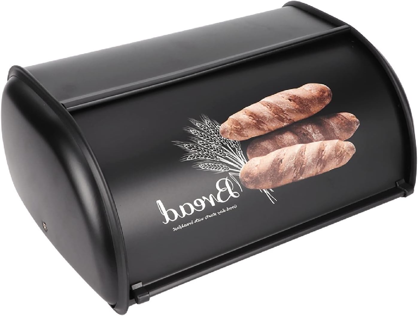 Boîte À Pain Grande Capacité Avec Couvercle Enroulable Noir
