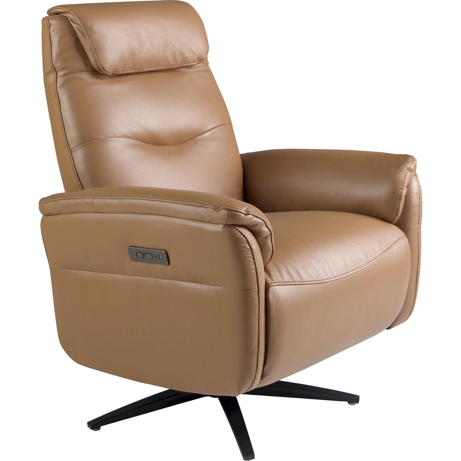 Fauteuil Relax Pivotant Cuir Marron Angel Cerda - Marron Cuir Bovin Mat Élégant