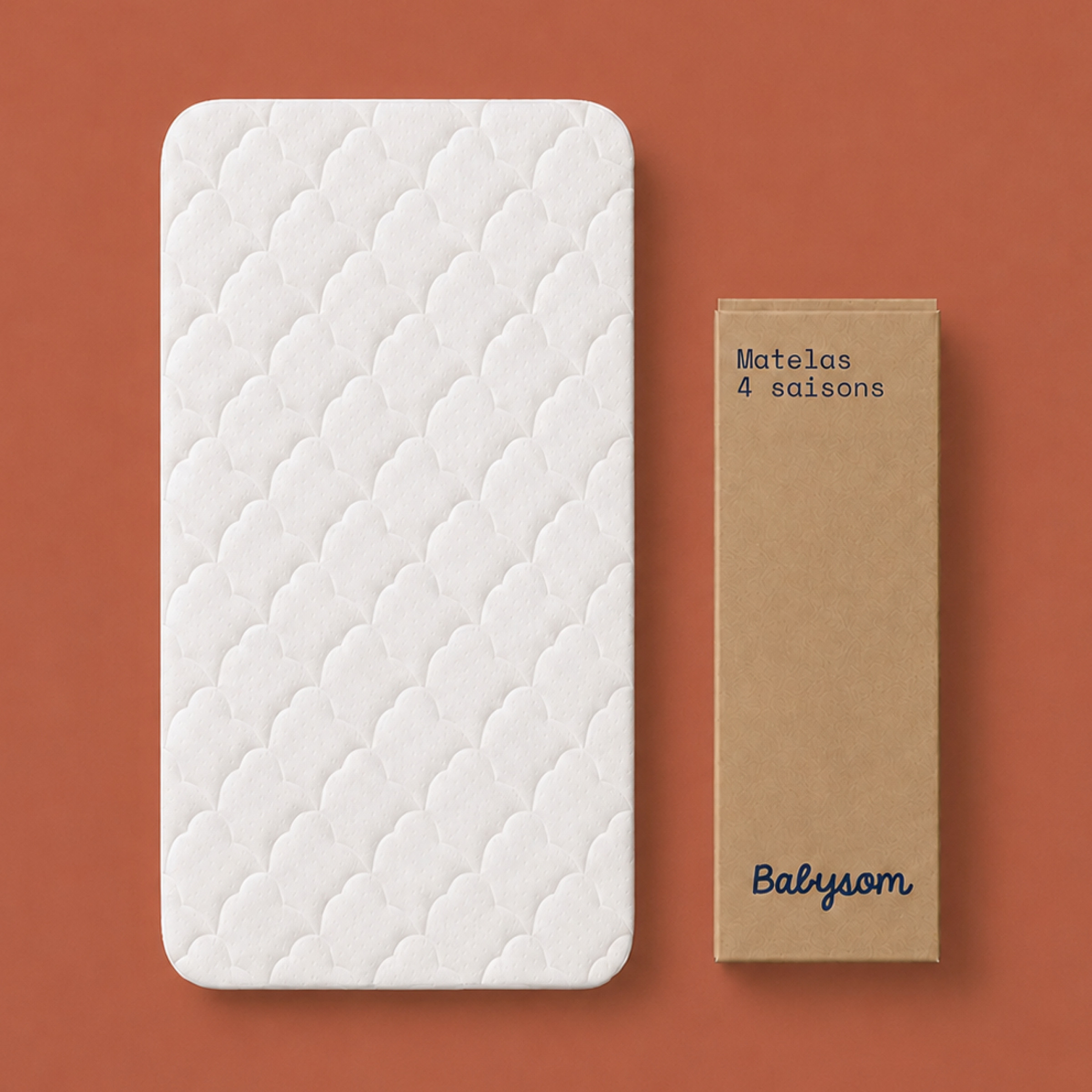 Matelas Bébé Babysom - 4 Saisons - Réversible - Protection Anti-acariens - Certifié Certipur Blanc