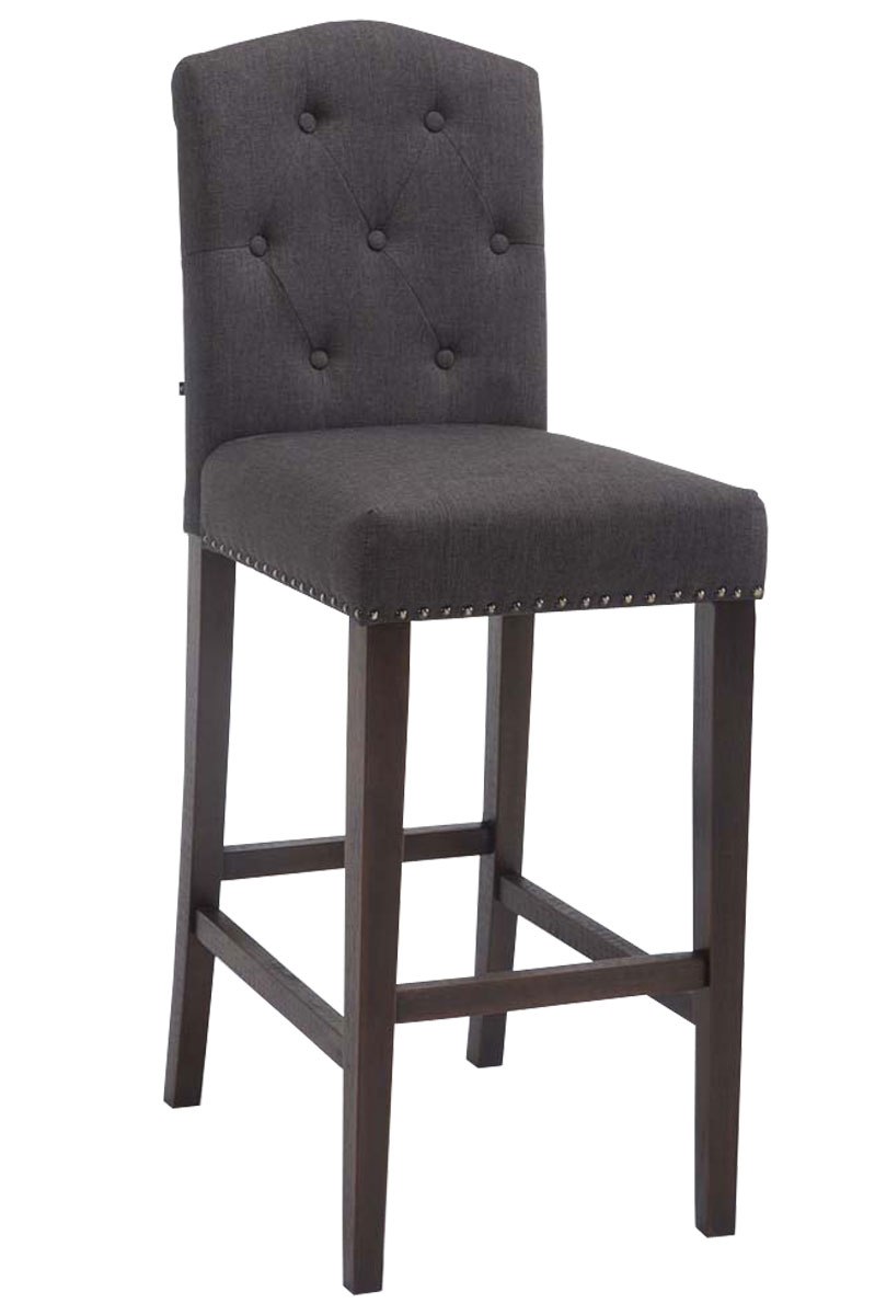 Tabouret De Bar Louise Tissu Ancien Gris Foncé