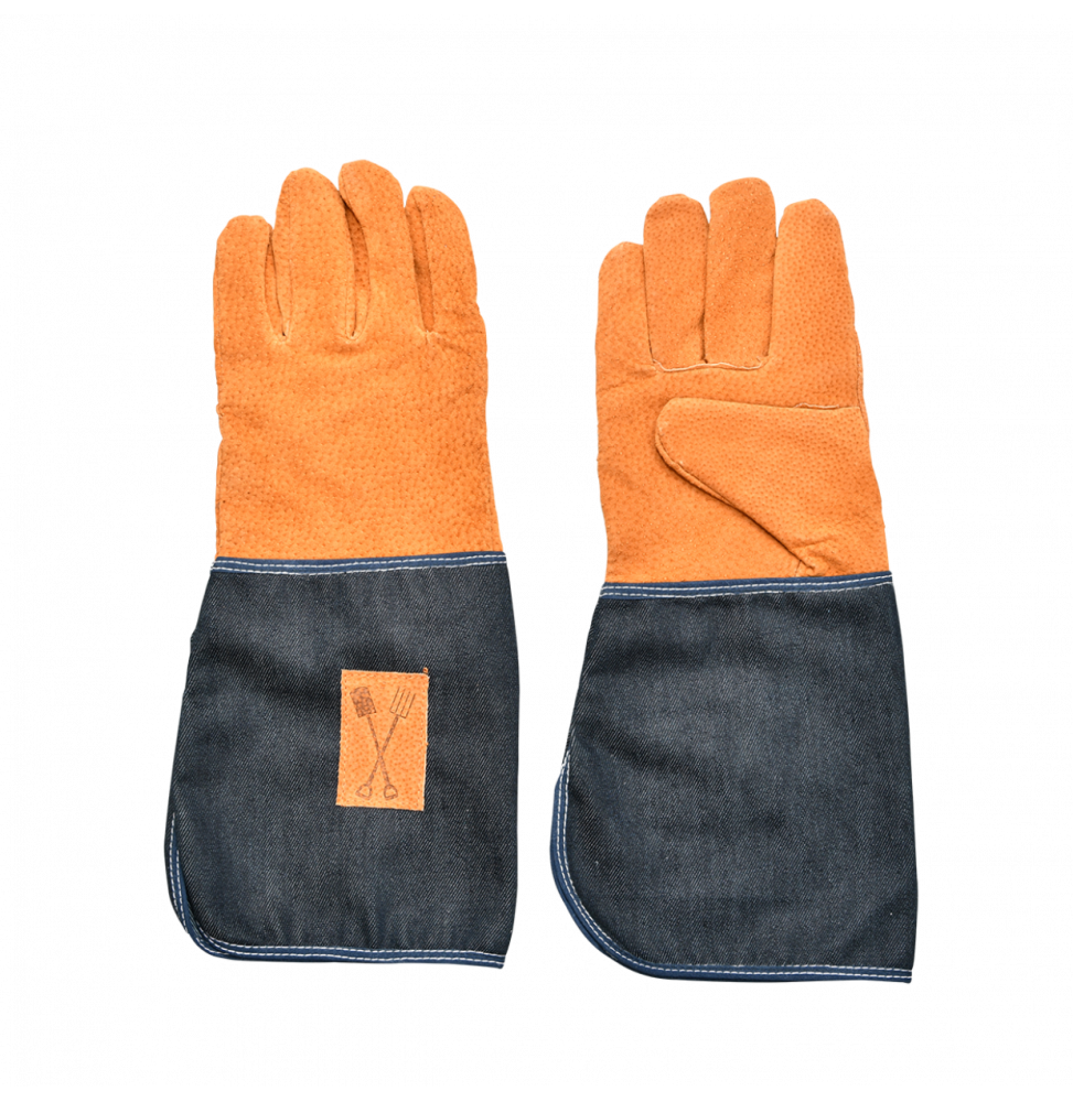 Gants De Jardin En Jean Avec Renfort En Cuir - Taille Unique - Manches Longues - Livraison Gratuite