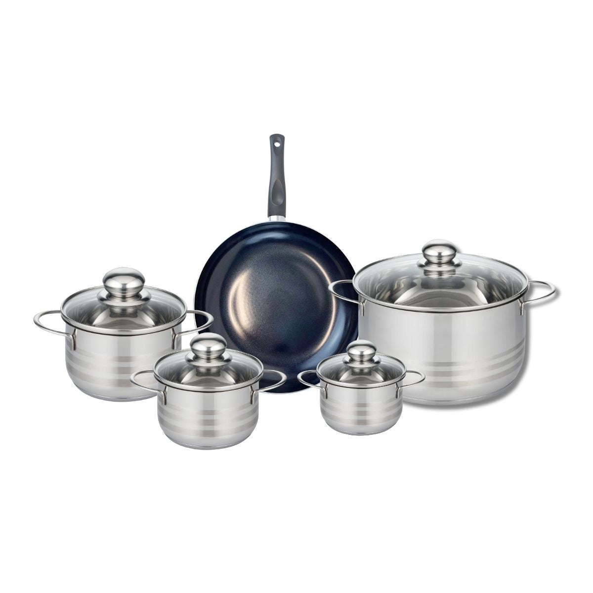 Batterie 1 Poêle 24cm + 4 Faitouts 12/14/16/24cm Prima Brillant