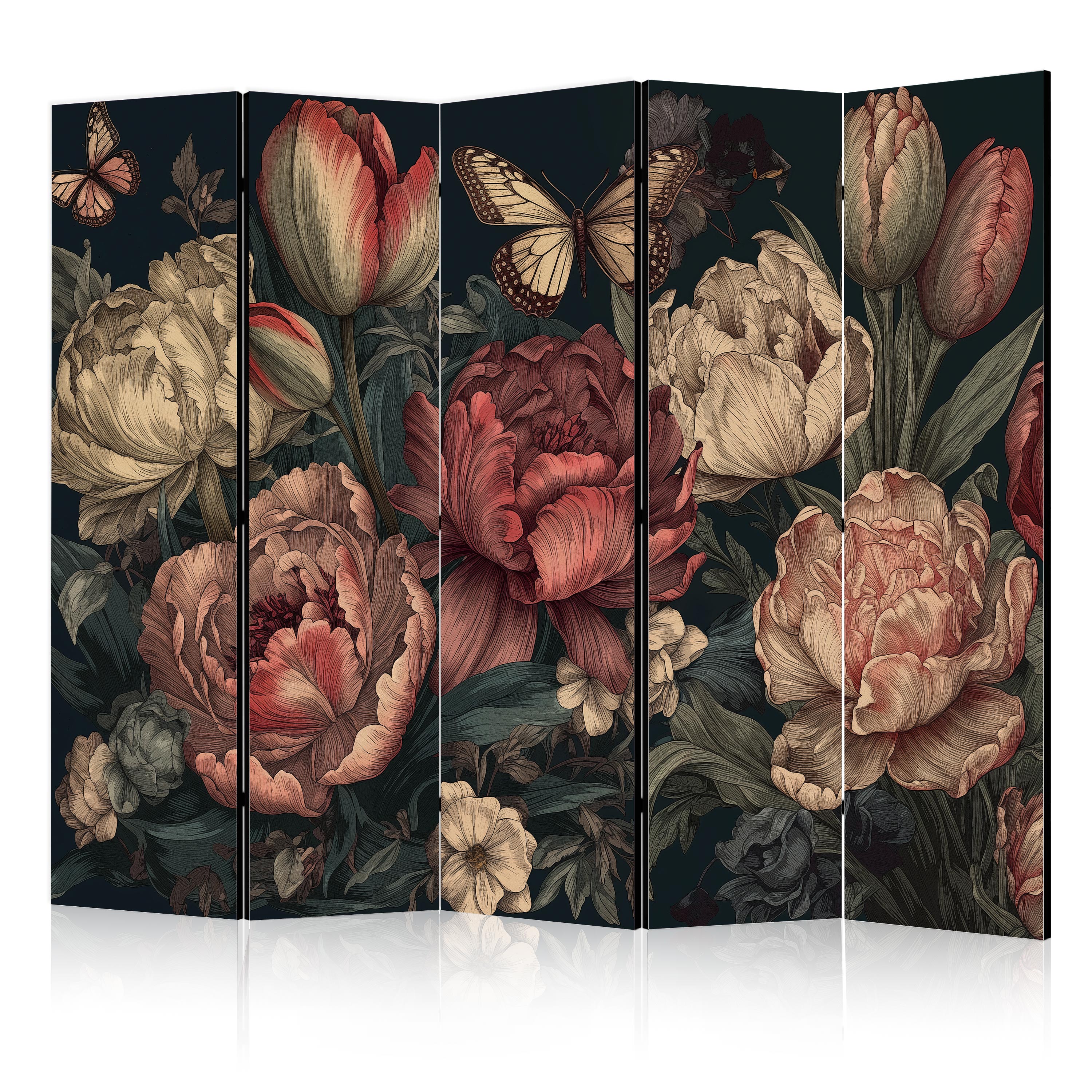 Paravent - Magnifiques Boutons Florauxturquoise 225x172