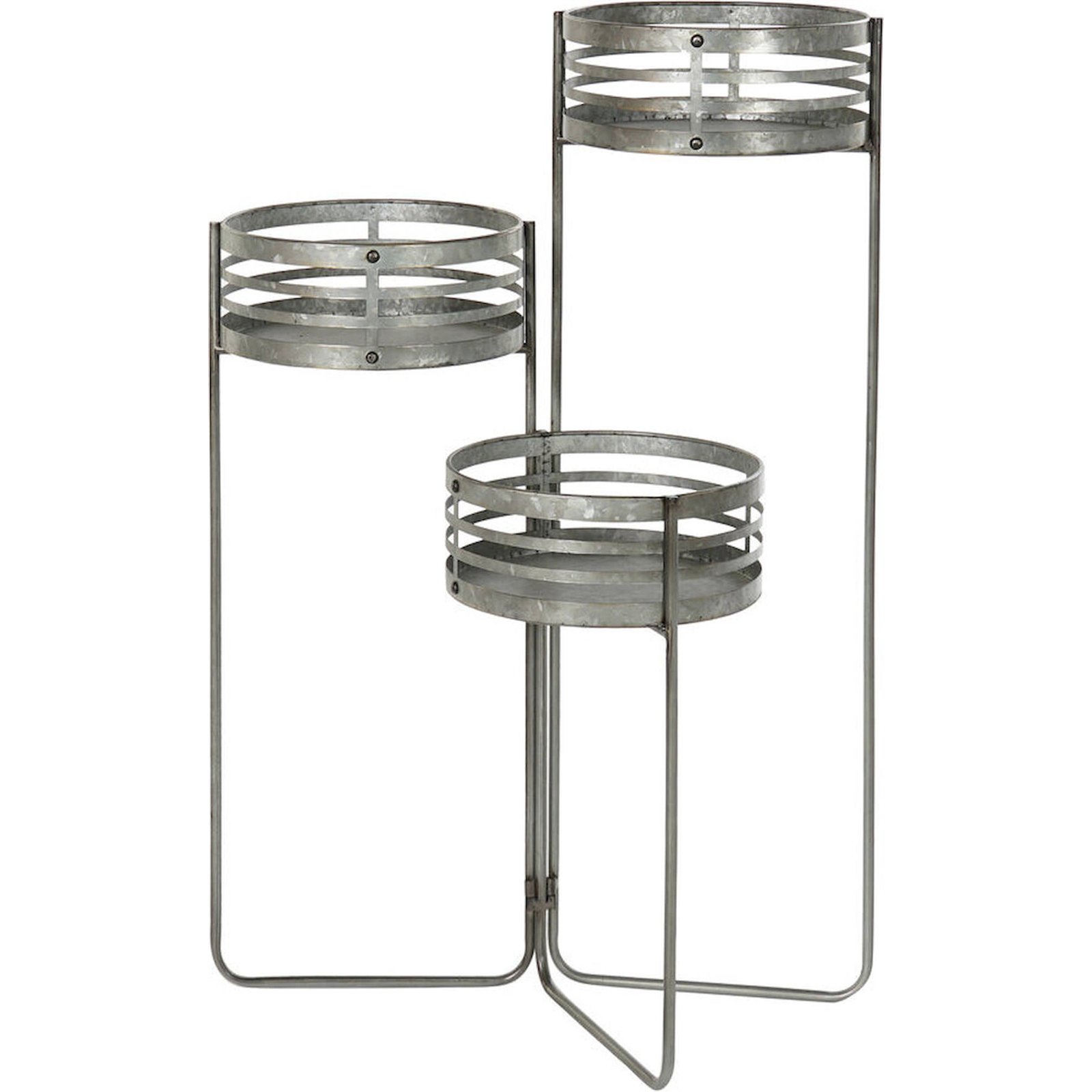 Support De Plante En Métal Gris Style Loft Pour Intérieur Moderne - Gris Métal Industriel