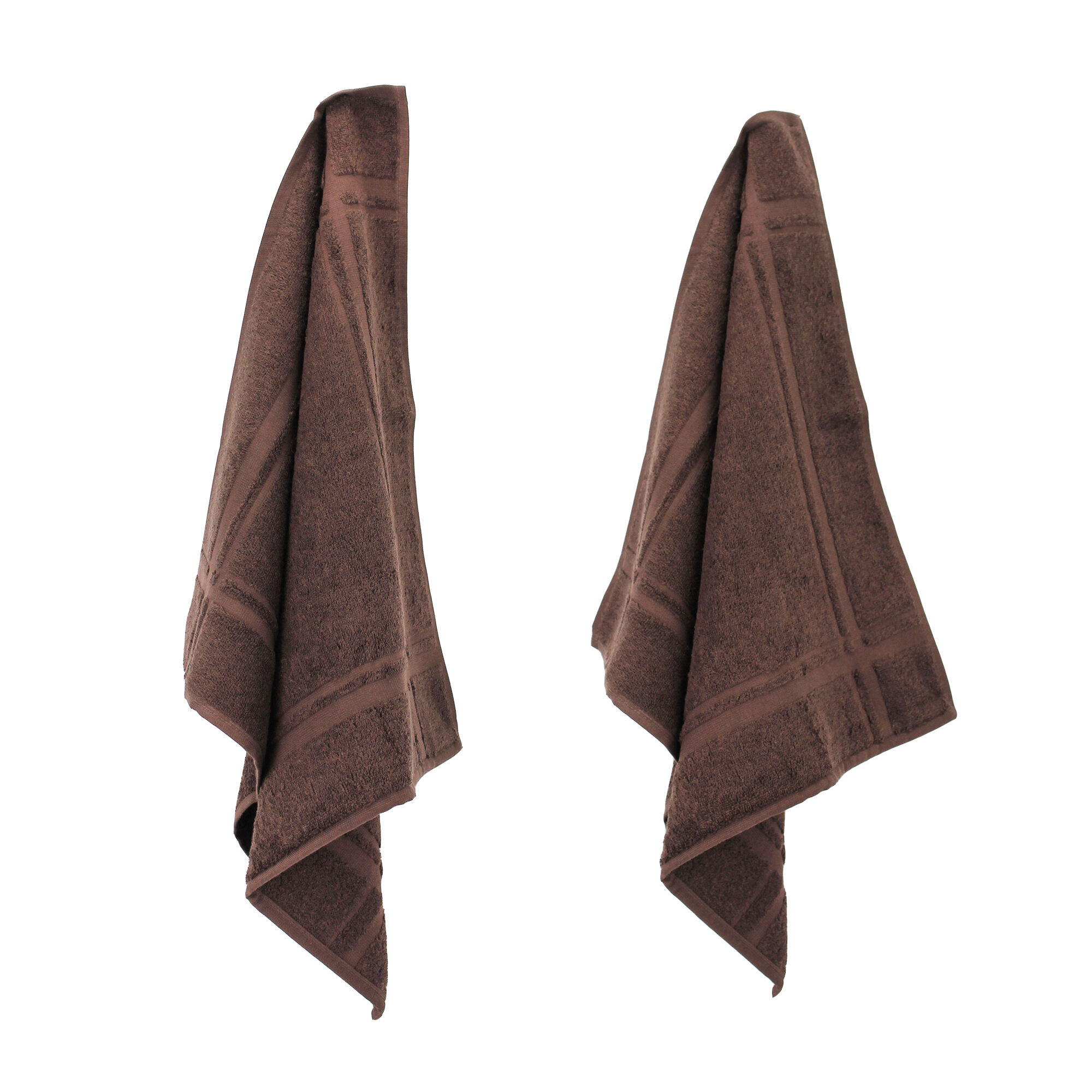 Lot De 2 Torchons De Cuisine 50x50 Cm Éponge Pure Kitchen Terry Marron