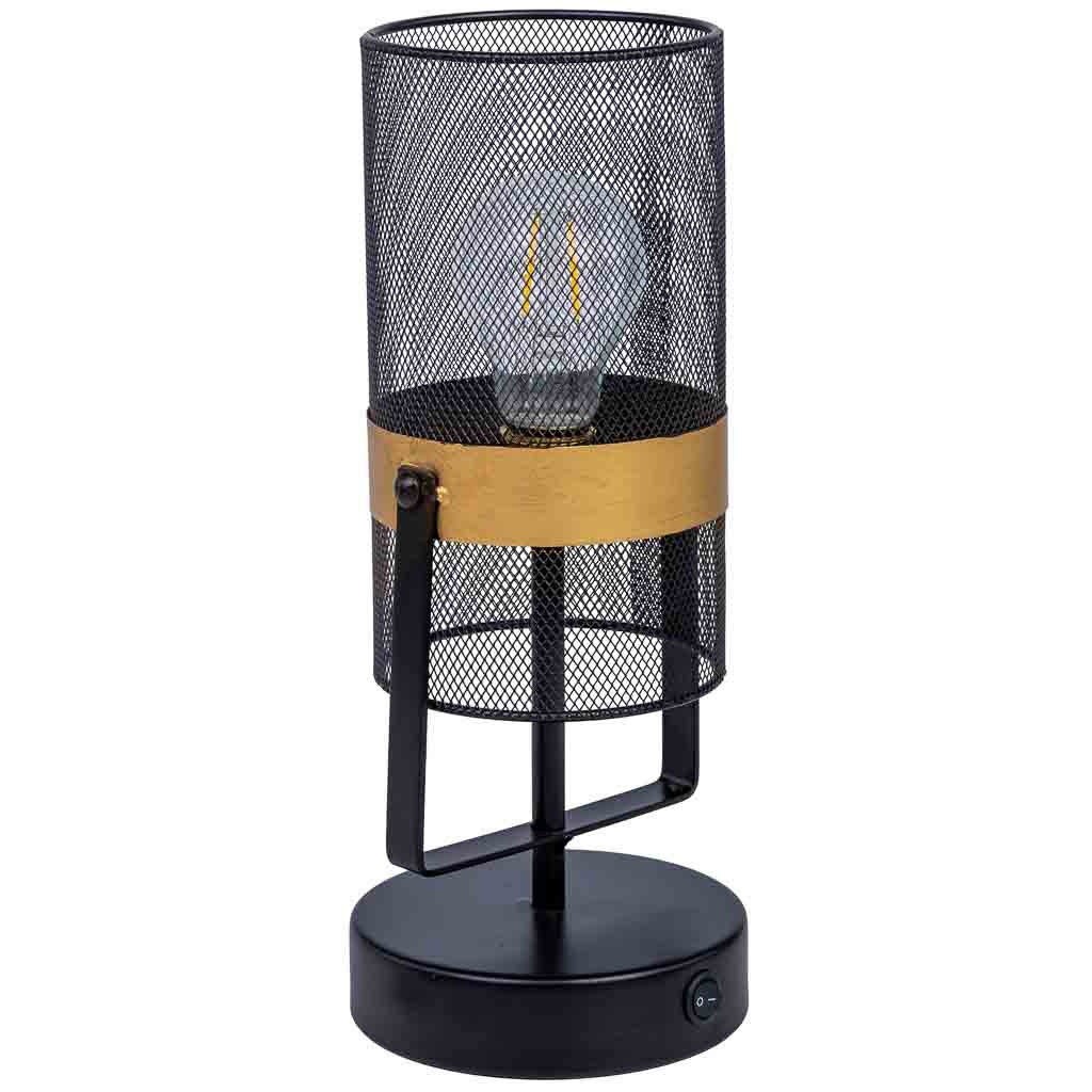 Lampe De Table En Métal Noir Avec 1 Spot 12,5x12,5x31h Cm