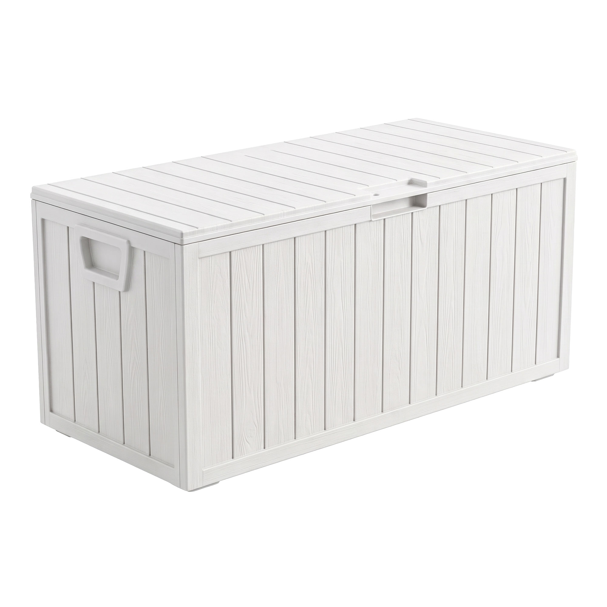 Neo 75 - Coffre De Rangement De Jardin 110x46x53 Cm 285 Lt Conteneur Verrouillable En Résine Blanc
