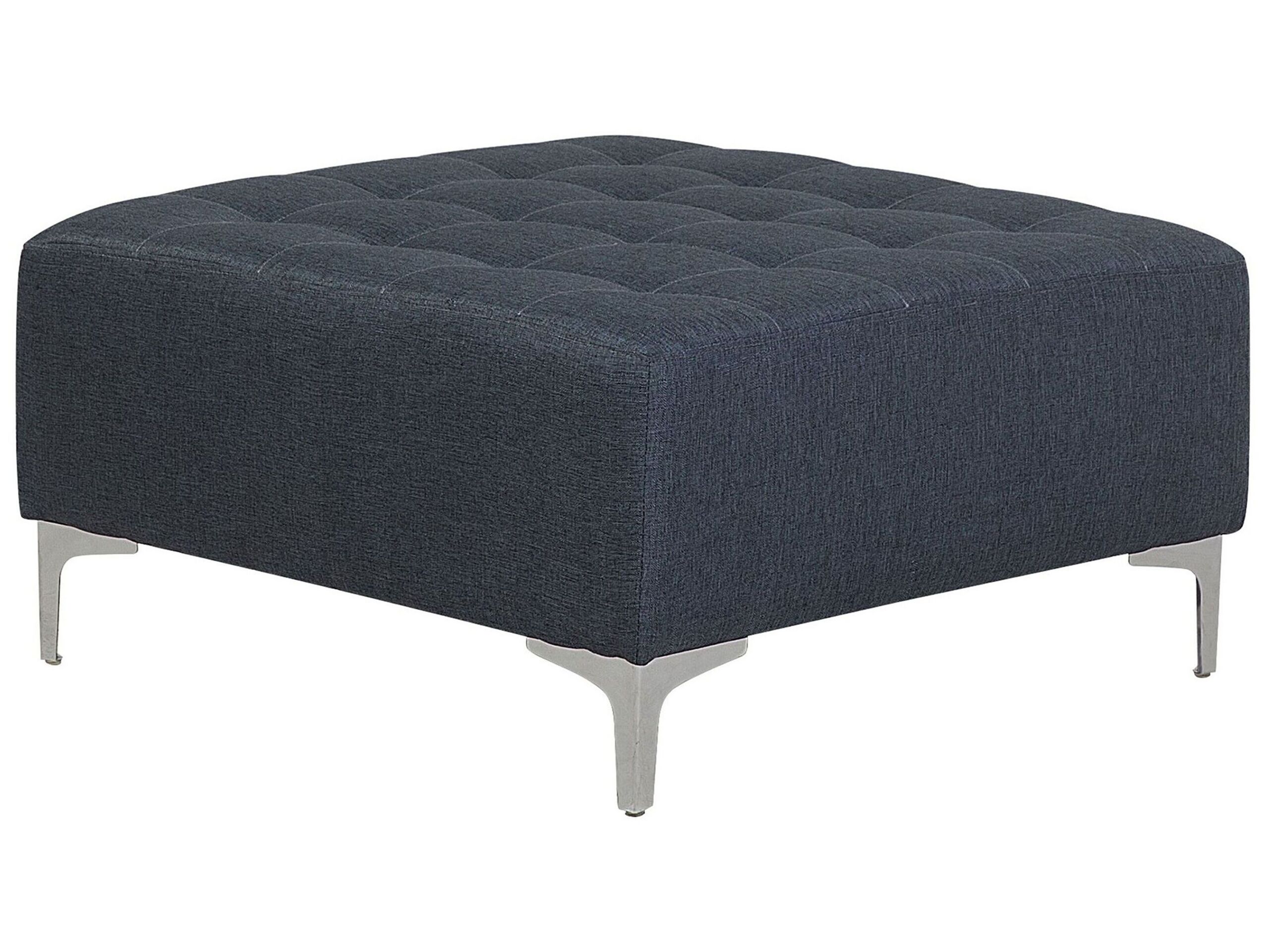 Beliani - Pouf Ottoman En Tissu Gris Foncé Velouté Capitonnage Elégant Rembourré Aberdeen